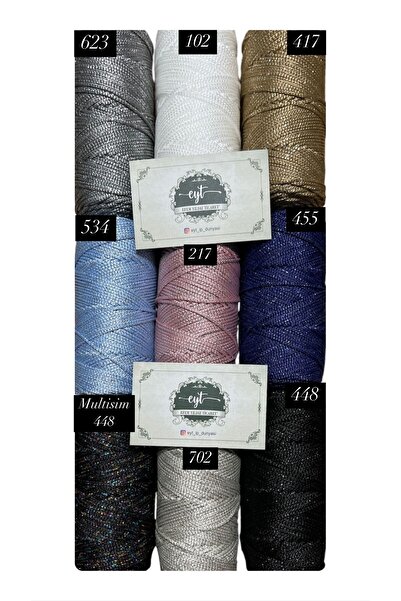 Yıldız Ticaret Simli 100 Gr Polyester Makrome Ipi 3 Mm - 120 M Supla Ip ve çanta ipliği
