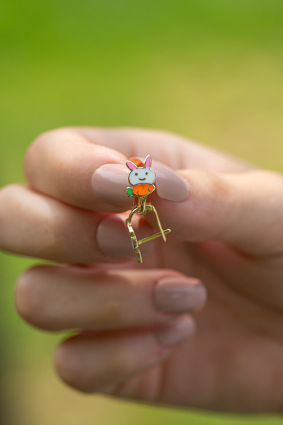 Çgk Çiğdem Gürel Kuyumculuk Tavşan Mineli Çocuk Küpesi