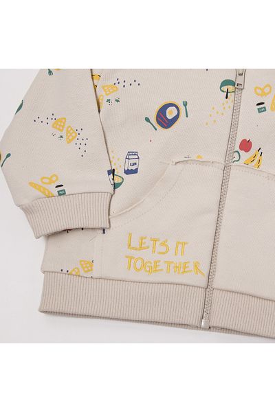 Bebetto Good Food 2-Piece Hooded Cardigan Set - Three Strings K4434