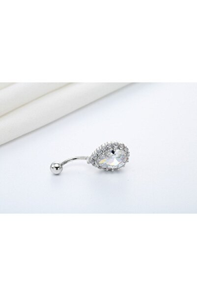 AyçaSilver Damlam damla zirkon taşlı göbek piercingi