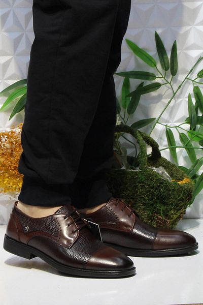 Pierre Cardin 63599 Μοντέλο Καφέ Χρώμα Γνήσιο Δέρμα Ανδρικά Παπούτσια - Σόλα από καουτσούκ