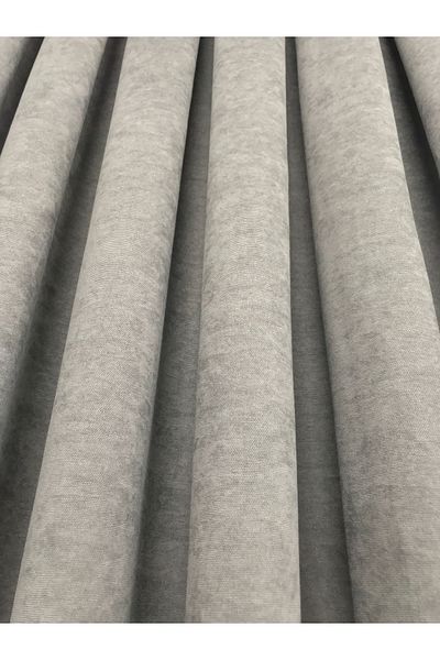 Erdoğanlar Koza Gray Velvet 1/3 Close Pleat - Rustic Hooked Honeycomb Background Curtain Island Backdrop