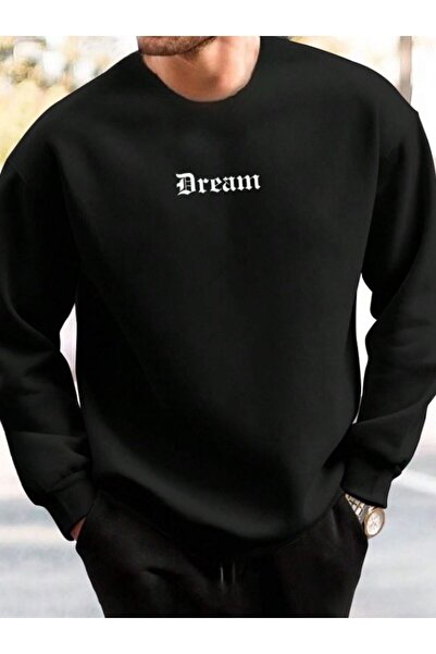 Erkek Oversize Dream Baskılı Sweatshirt