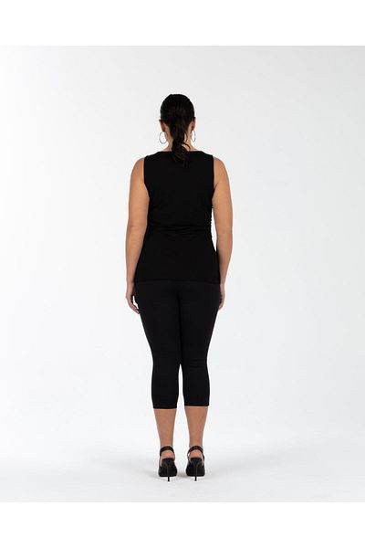 LUOKK Cher Shirring Detailed Slit Plus Size Blouse Black