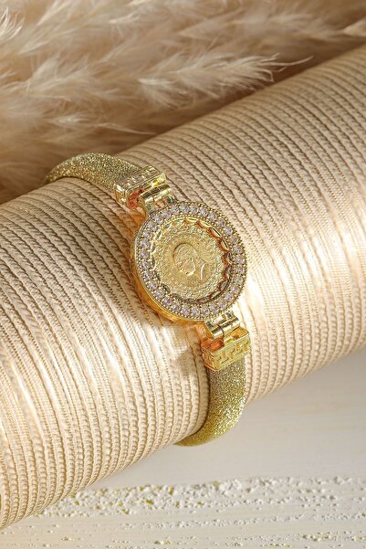 MOOM MÜCEVHERAT Kadın Yeni Tarihli 22 Ayar Çeyrek Altın Bileklik