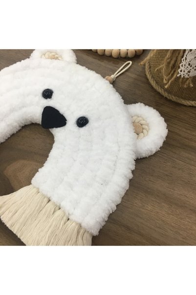 Genel Markalar Makrome Gökkuşağı Hayvan Figürleri Ayıcık Çocuk Bebek Odası Duvar Süsü Kapı Süsü 36by