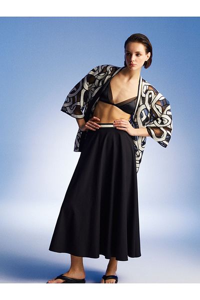 Nocturne Midi Length Pleated Skirt