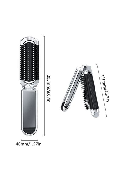 safestore Foldable Mini With Mirror Hair Brush Folding Comb Head Massage Portable Travel Hairbrush