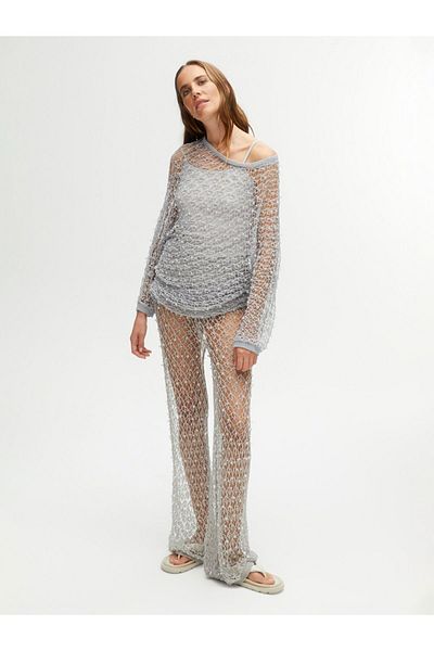 Nocturne Glitter Yarn Mesh Trousers