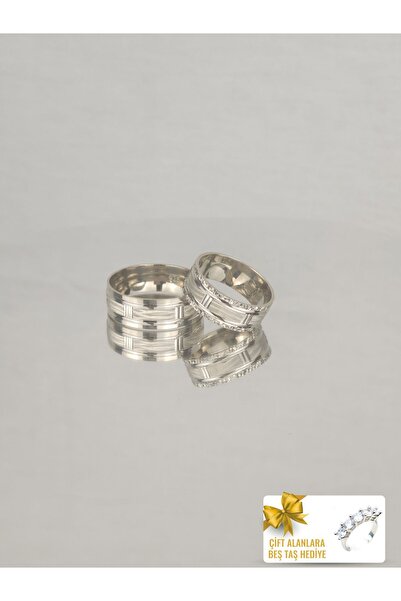 Twem Silver Efsanevi Denizaltı Güzelliği 925 Ayar Gümüş Alyans Çift Alıma Beştaş Hediye (TEK YÜZÜK FİYATIDIR)