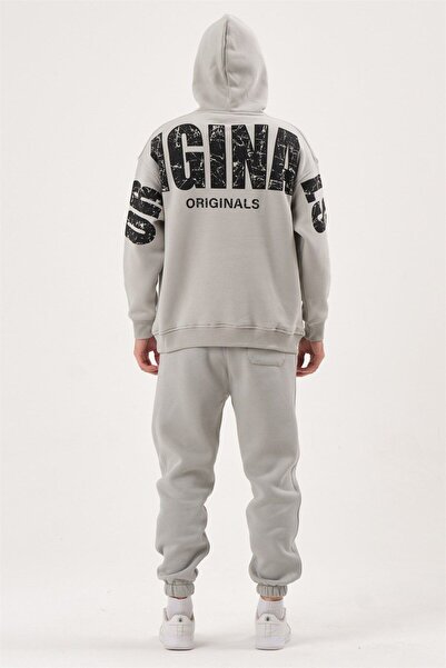 HYPERS Orignals Printed Gray Hoody Jogger Set