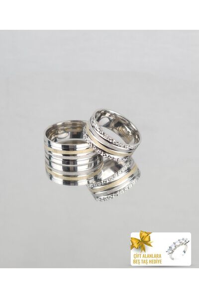 Twem Silver Mistik Uyum Halkası 925 Ayar Gümüş Alyans Çift Alıma Beştaş Hediy...