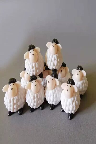 himi teraryum objeleri 4'lü Minik Kuzu Teraryum Obje Teraryum Süsleri Teraryum Malzemeleri Saksı Süsleri