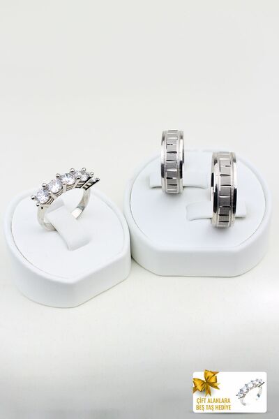 Twem Silver Esrarengiz Sevgi Halkası 925 Ayar Gümüş Alyans, Nişan Ve Söz Yüzü...