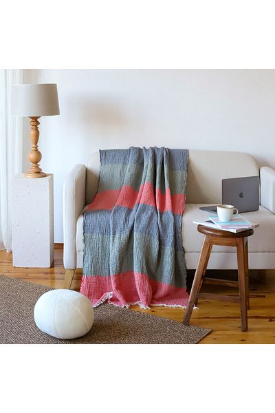 WALLHANG Clyde 100% Cotton TV Blanket | Throw | Knee Blanket | 130x170cm