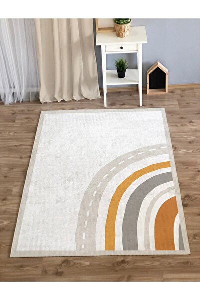 Evmila Bohem Desenli Kaymaz Taban Makine De Yıkanır Halı