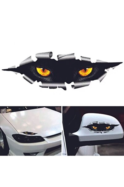ÖZKAŞ 3D Sticker Panter Gözleri Oto Sticker, Motorsiklet, Kask, Laptop Sticke...