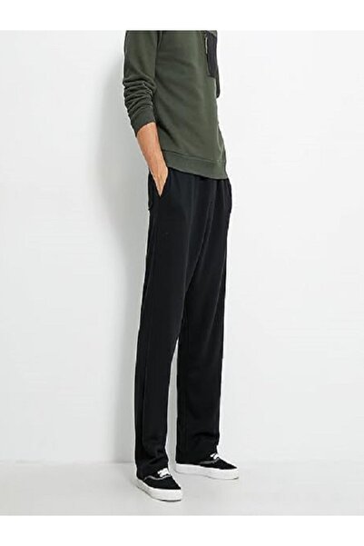 JustBS Plus Size Men's Black Sweatpants - Comfortable Straight Leg, Two Thread