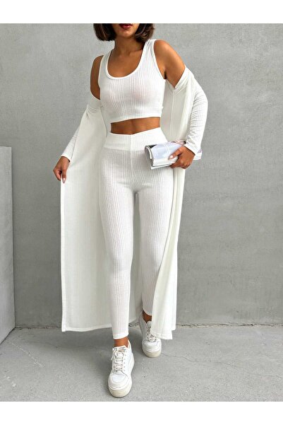 My Lacesta Twist Fabric Leggings Bustier Cardigan Set