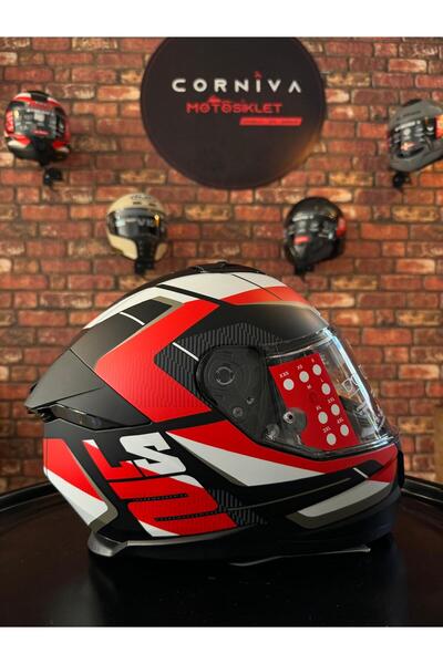 LS2 STREAM 2 ROAD MAT SİYAH-KIRMIZI-BEYAZ-GRİ KASK