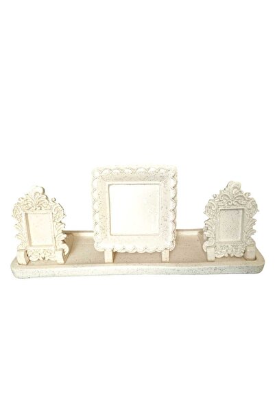 Hediyemiks Fotoğraf Çerçevesi Dekoratif Ve Hediyelik Işıltılı Kare Obje Set 3 1= 4 Parça