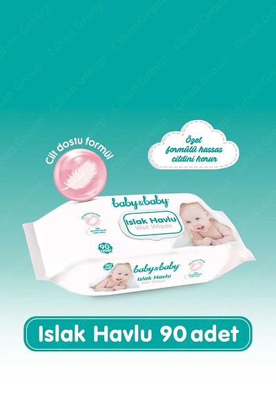 Baby&Baby Baby Wet Towel Wipes 90's - 5 Pack
