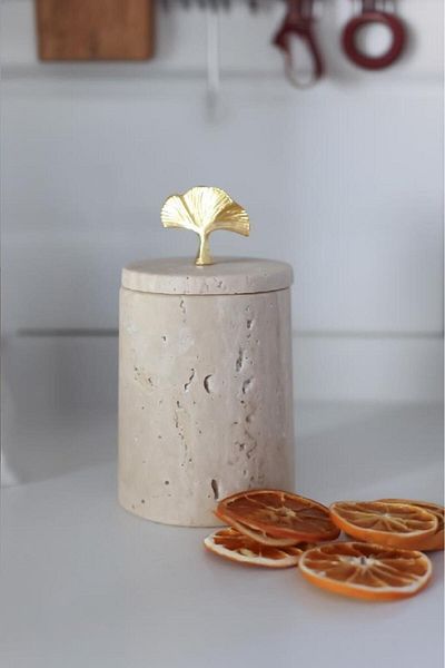 Akayev Ginkgo Marble Travertine Spice Rack