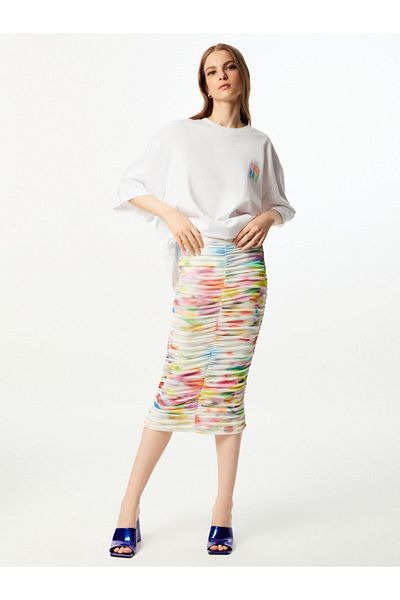 Nocturne Draped Patterned Skirt
