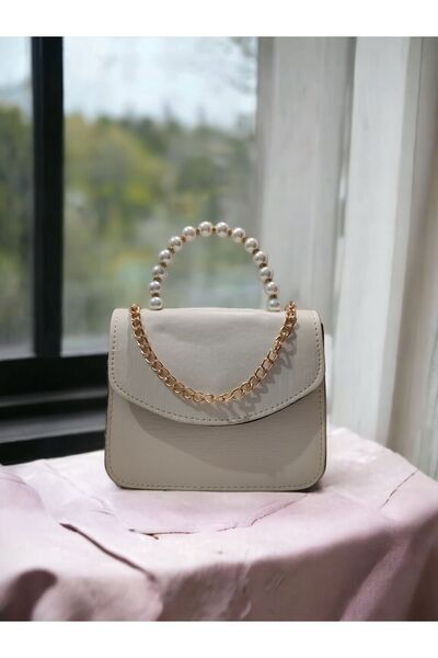 MYU23 Жіноча сумка через плече та сумка для рук Стильна сумка через плече з перловим та золотим ланцюжком