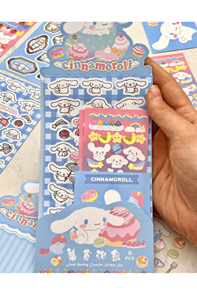 Kağıt Gemi Dükkan Sanrio Cinnamoroll Karakteri 6  Yaprak Stıcker / Bullet Journal /  Çıkartma / Etiket