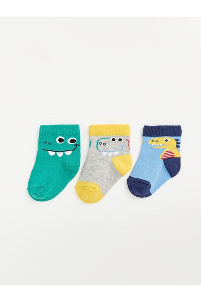 LC Waikiki lCW Printed 3-piece Sock Set for Baby Boy