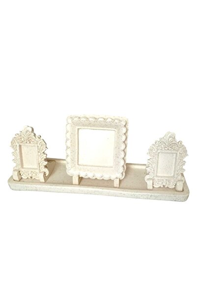 Hediyemiks Fotoğraf Çerçevesi Dekoratif Ve Hediyelik Işıltılı Kare Obje Set 3 1= 4 Parça