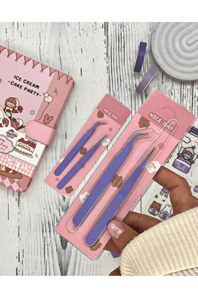 Kağıt Gemi Dükkan Set de 2 pensete pentru autocolante cu vârf plat și curbat violet/Decal/Washi Tape/Autocolant/Bullet Journal