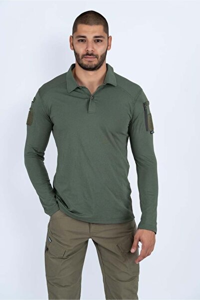 askeritaktikstore COMBAT Tişört TACTICAL Uzun Kol PİKE - 802-XL - HAKİ