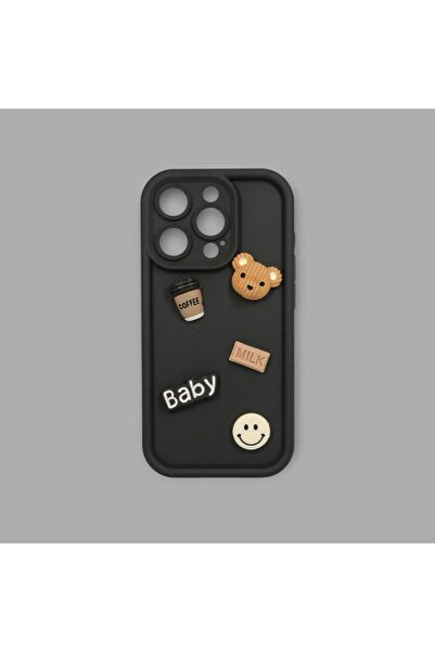 Turkuaz IPHONE 13 PRO MAX; 3D AYICIK TASARIMLI YUVARLAK KAMERA  KORUYUCU YUMU...