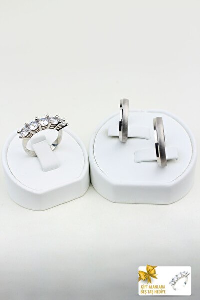 Twem Silver Etkileyici Uyum Döngüsü 925 Ayar Gümüş Alyans Çift Alıma Beştaş Hediye (TEK YÜZÜK FİYATIDIR)