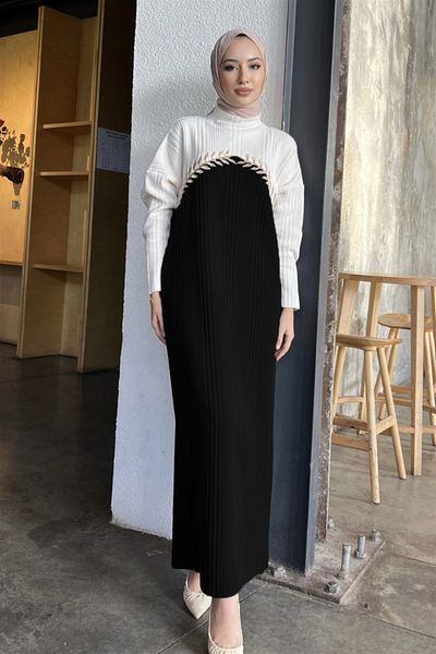 modabirsen Black Cream Seyran Dress