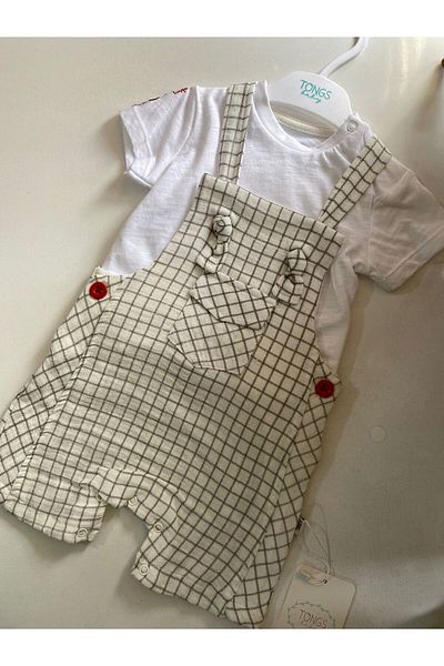 MUTLUDÜNYAM 100% Cotton Muslin Baby Salopet Set