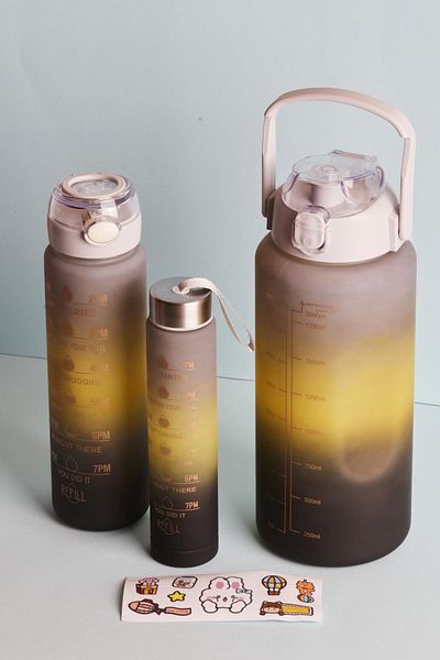 Perotti Misale 3-Piece Tritan Sports Water Bottle - 2 L, 900ml, 600ml Water Bottle