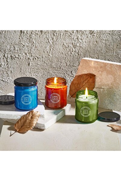 SELKA HOME - Rainbow 3'lü Renkli Cam Tasarım Kokulu Candle Mum