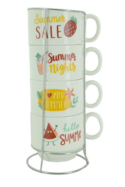 Coverzone 200 ml Ceramic Mug - Colorful Summer Themed Cup for Tea and Coffee ...