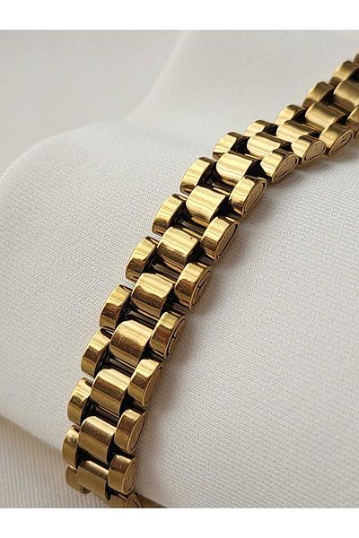 ZÜLİSCH Roleks Model - Steel Bracelet - Gold Yellow