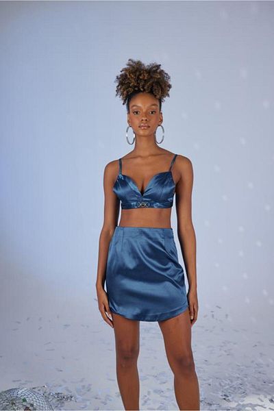 HOLLY LOLLY Stilvolles marineblaues Bustier