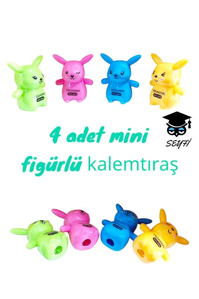 SEYFİKİRTASİYE 4 Pieces Mini Figured Pen Shaving