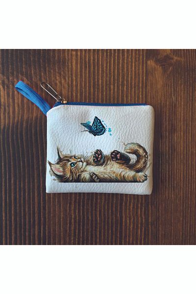 Filemo tasarım Mini portmoneu pentru femei White Cat