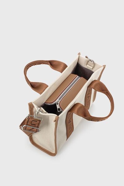 LUNABLU Kadın Çanta Taba Kanvas Çapraz Askılı Omuz Çantası