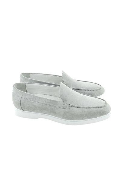 MİLONEK 20241347101   Men's Suede Casual Loafer - Ice White