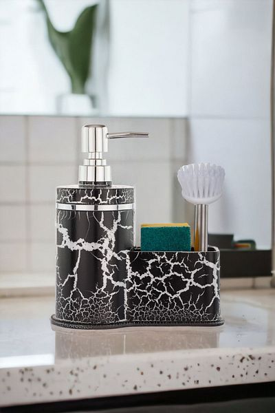 okacih Liquid Soap Dispenser with Tank Kitchen Bathroom Detergent Dispenser Soap Dispenser Brush Sponge Not Included