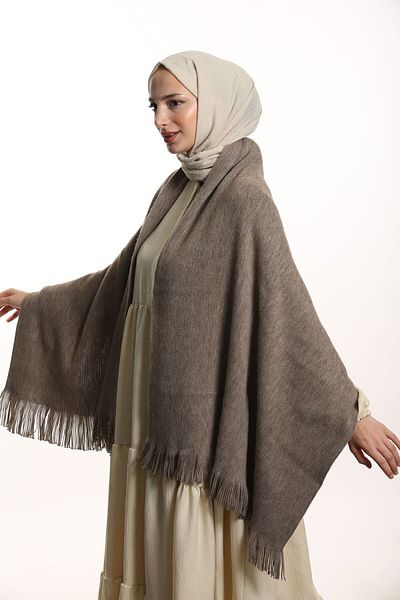 eslem butik شال كتف شتوي عادي مزدوج الجوانب