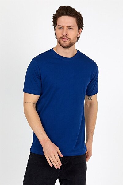 DK DAKSEL Blue Color Regular Fit Cotton Men's T-Shirt